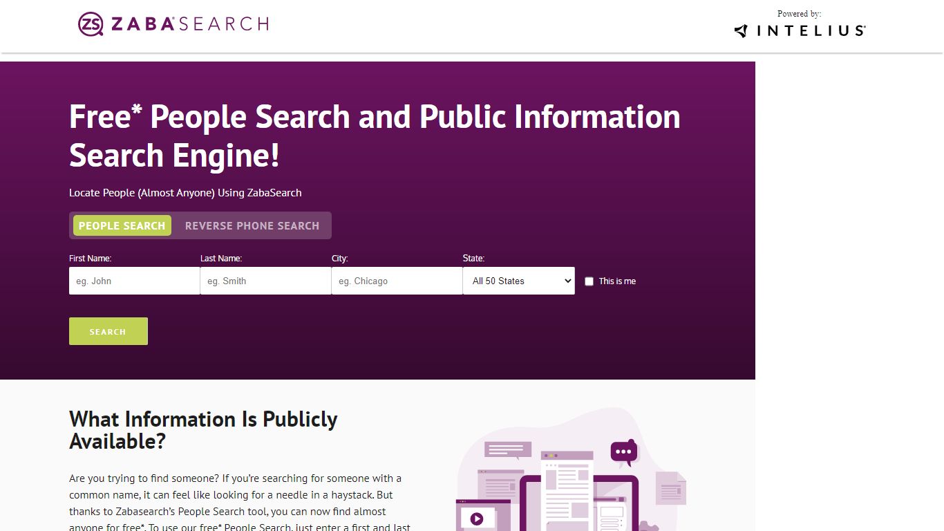 Free* People Search Engine - Search By Name & Phone Number | ZabaSearch